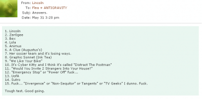 Lincoln's Visual Test Answers