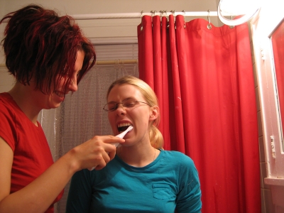 star5 brushing celina's teeth