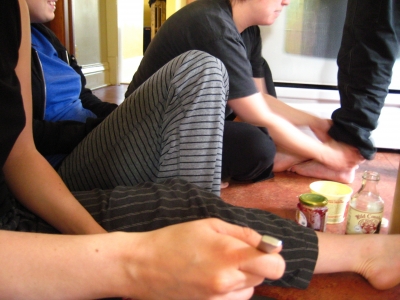 eating on the floor, staying connected. eating on the floor, staying connected.