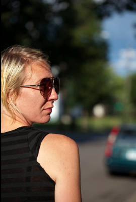 the woman looks over her shoulder the woman looks over her shoulder