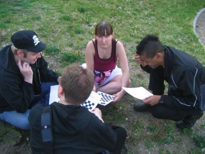 team edsroom working on puzzle 1