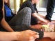 eating on the floor, staying connected.