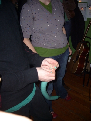 Sam prepares for a balloon solo