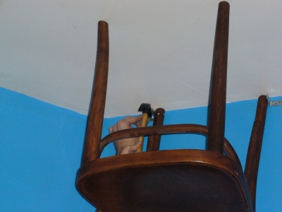 Had to nail the screws through the paint first Had to nail the screws through the paint first