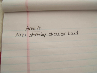 The list for Area A The list for Area A