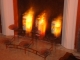 the fireplace.