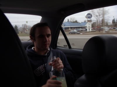 Shea Wolfe, lemonade-drinking passenger.