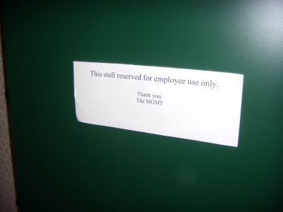 Employees only.