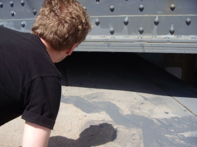 Here help is about to go under that obstacle.