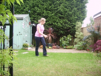 In the garden . . . failing to find the camera