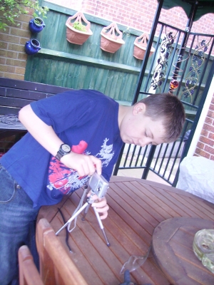 My Brother setting up the camera