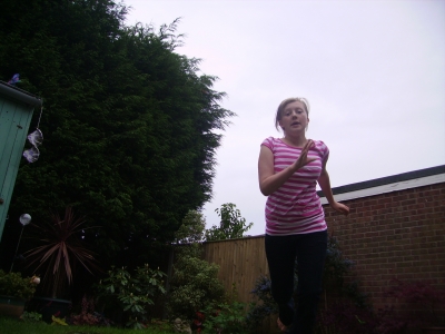 The camera in the flower bed 