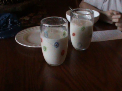 This time we had a couple of glasses of milk standing by