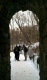 through the arch