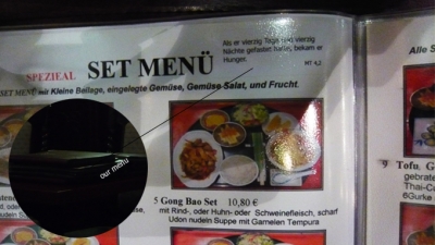 "Special menus" page of the menu of the chinese restaurant. "Special menus" page of the menu of the chinese restaurant.