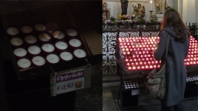 On the bottom of a box of candles in the Theatinerchurch. On the bottom of a box of candles in the Theatinerchurch.
