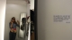 In a changing cubicle of the H&M fashion store.