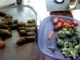 The dolmas are on the left. It's a little roll of allergic reaction...