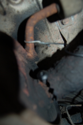 Hanger, join, chair bolts, vac tube (in between rusted sections) Hanger, join, chair bolts, vac tube (in between rusted sections)