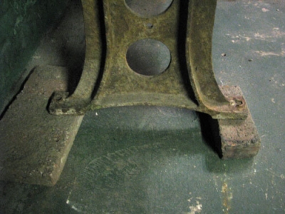 Legs on block and brick.