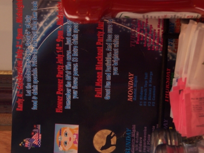 Little extra menu thing on table. Little extra menu thing on table.