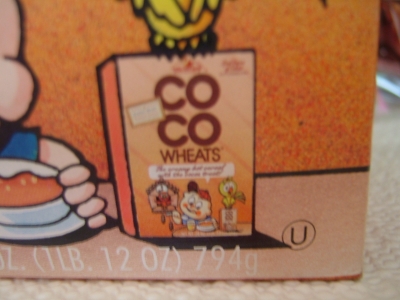 Close up of the CoCo Wheats Box - it goes on forever!!