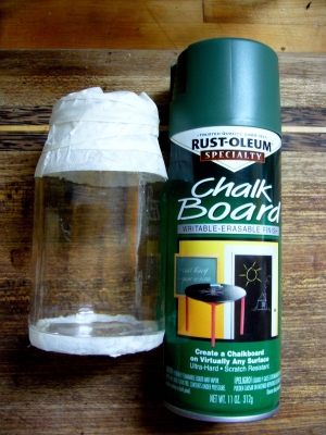 A Smucker's jar and some paint
