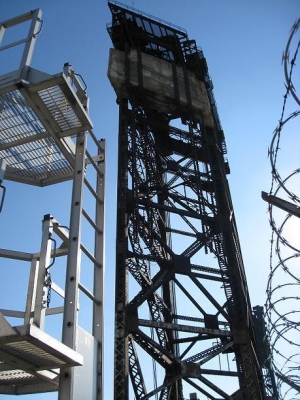 with signal platform and razor wire