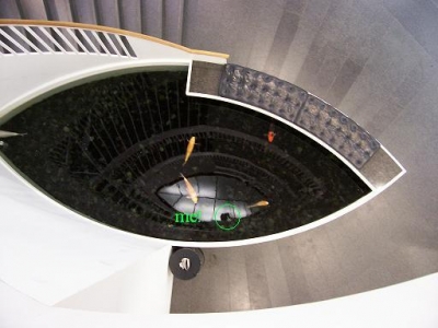 reflection of me on staircase!