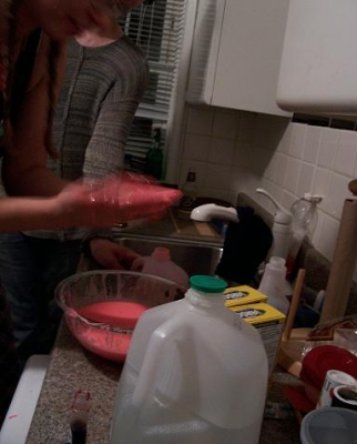 pink goop that stains your hands! pink goop that stains your hands!
