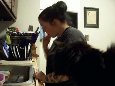 Woofie supervises, as usual