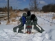dressed-up statues